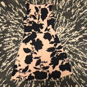 Navy blue and pale pink floral dress